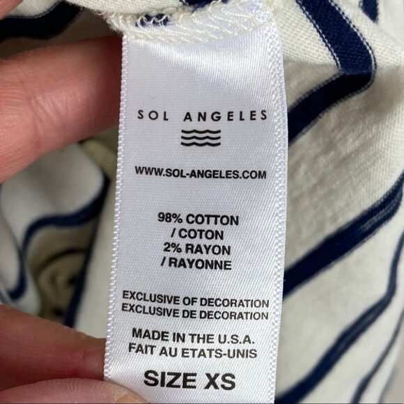 Anthropologie La Vie En Rose Graphic Tee Striped Sol Angeles Size XS Boho Top - Picture 7 of 10